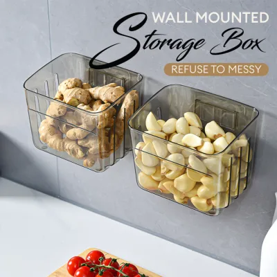 homefinds shares: LOCAUPIN Wall Mounted Clear Organizer Bin Self Draining Multipurpose Kitchen Bathroom Storage Shelf