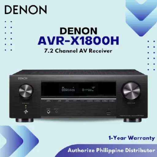 Denon AVR-X1800H 7.2-channel home theater receiver with Wi-Fi, Bluetooth, Apple AirPlay 2, Alexa