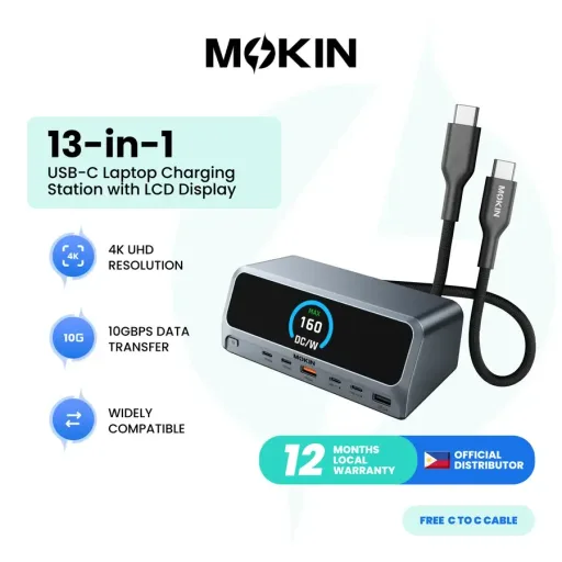 MOKIN 13-IN-1 Power Docking Station 160W with LCD Smart Display