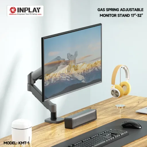 Inplay KMT-1 Single Monitor Stand Mount Arm Gas Spring Adjustable Monitor Bracket For 13-32" Monitor