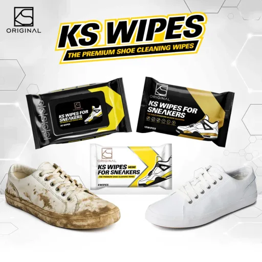 KS Wipes – Premium Sneaker Cleaning Shoe Wipes | Gentle Safe & Quick Easy White Shoes Wipes Cleaner