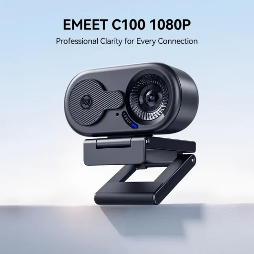EMEET C100 Series 2K 1080P HD USB Webcam Web Camera, Hi-Speed Build-in Mic, Privacy Cover, Plug&Play for PC Laptop, Zoom/Teams Remote Work &