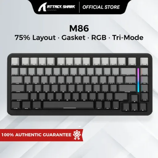 Attack Shark M86 Wireless Mechanical Keyboard Bluetooth Rgb Side Carved E-Sports Game Keyboard full-