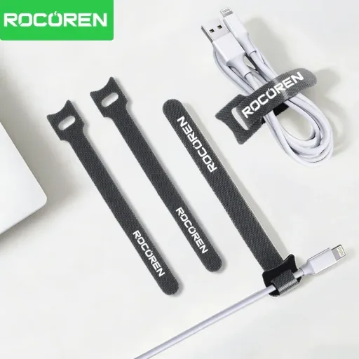 Rocoren Cable Organizer 40pcs Cable Management Cable Winder Tape Protector for wire Ties Phone Accessories organizador cables