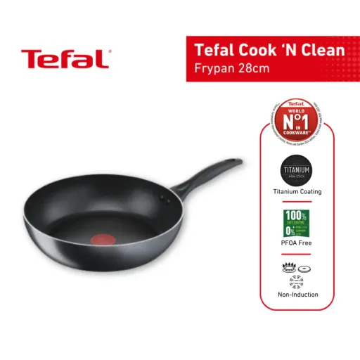 Tefal Cook 'N Clean Frypan 28cm Non stick,No.1 Cookware*, PFOA Free, easy to clean, 16K resistant