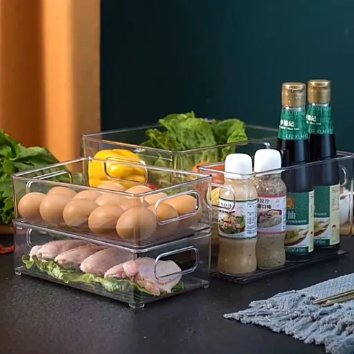 LOCAUPIN Transparent Storage Organizer Desktop Wardrobe Storage Sorting Multifunctional Basket Bin