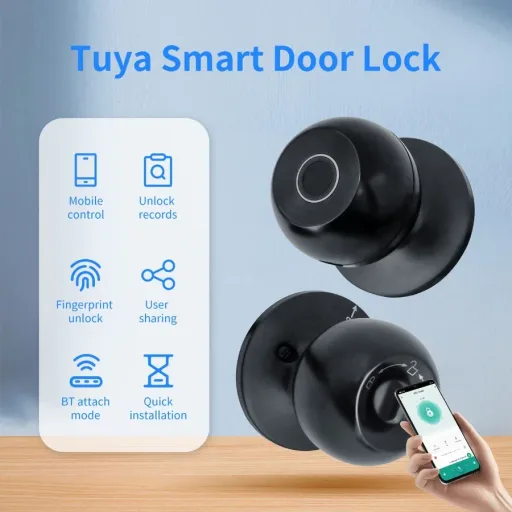 Smart Door Fingerprint Lock for Tuya Smart Lock Bluetooth Door Lock with Fingerprint Tuya App